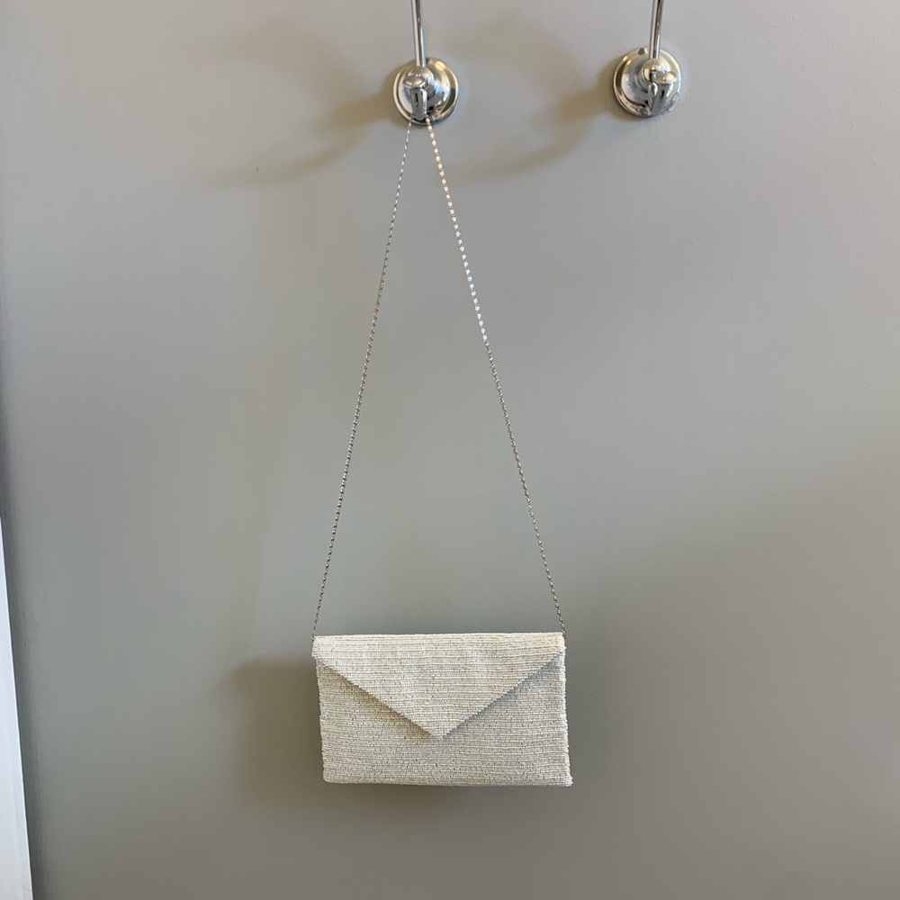 Beautiful Beaded White Clutch